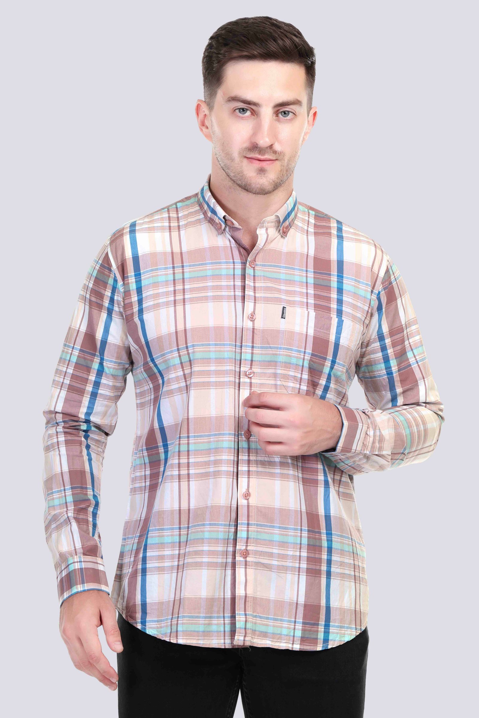 RAREWEFT Checked  Multicolor cotton Men Shirt 