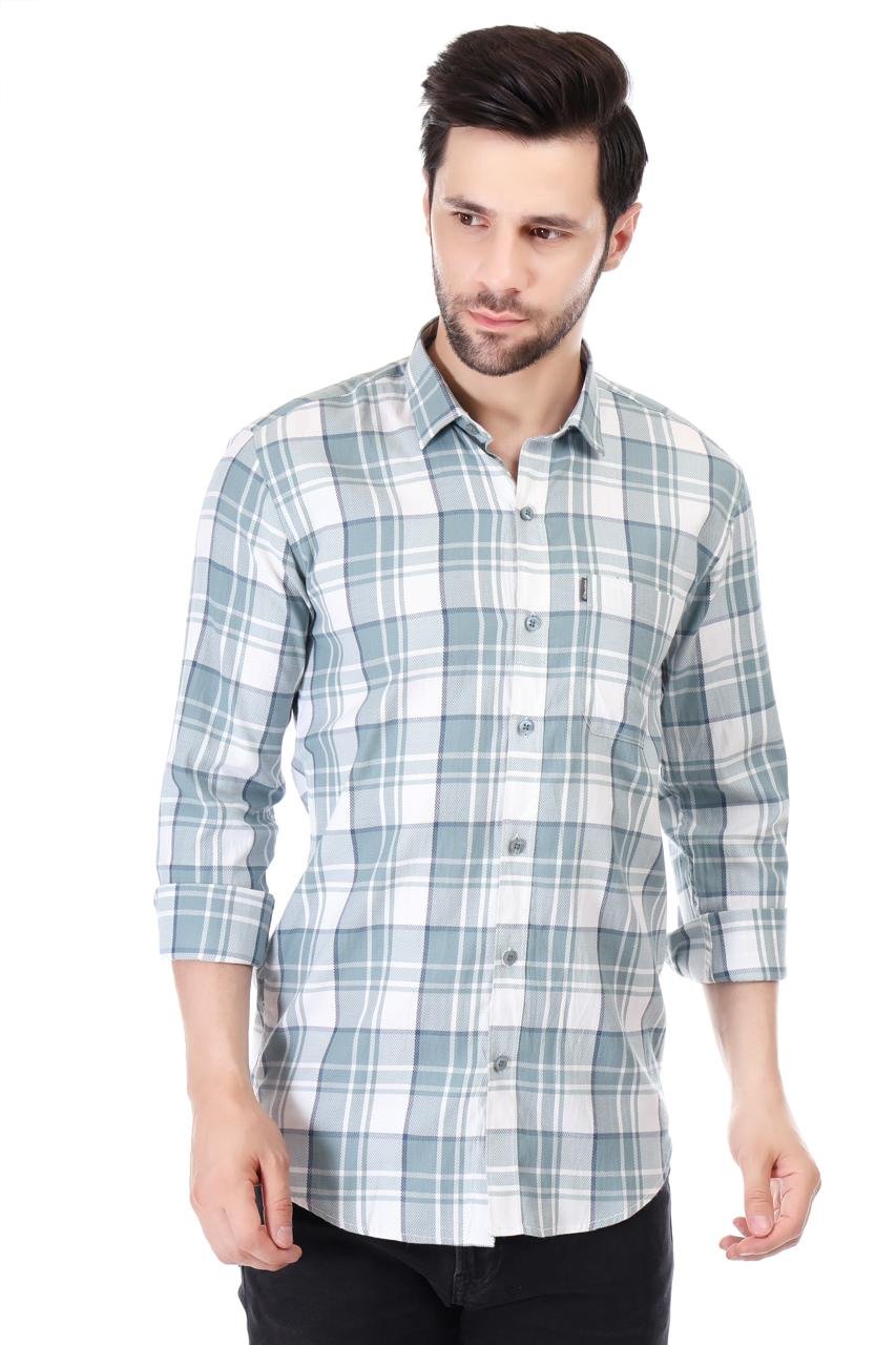 RareWeft Men Slim Fit Checked Full Sleeve Shirt