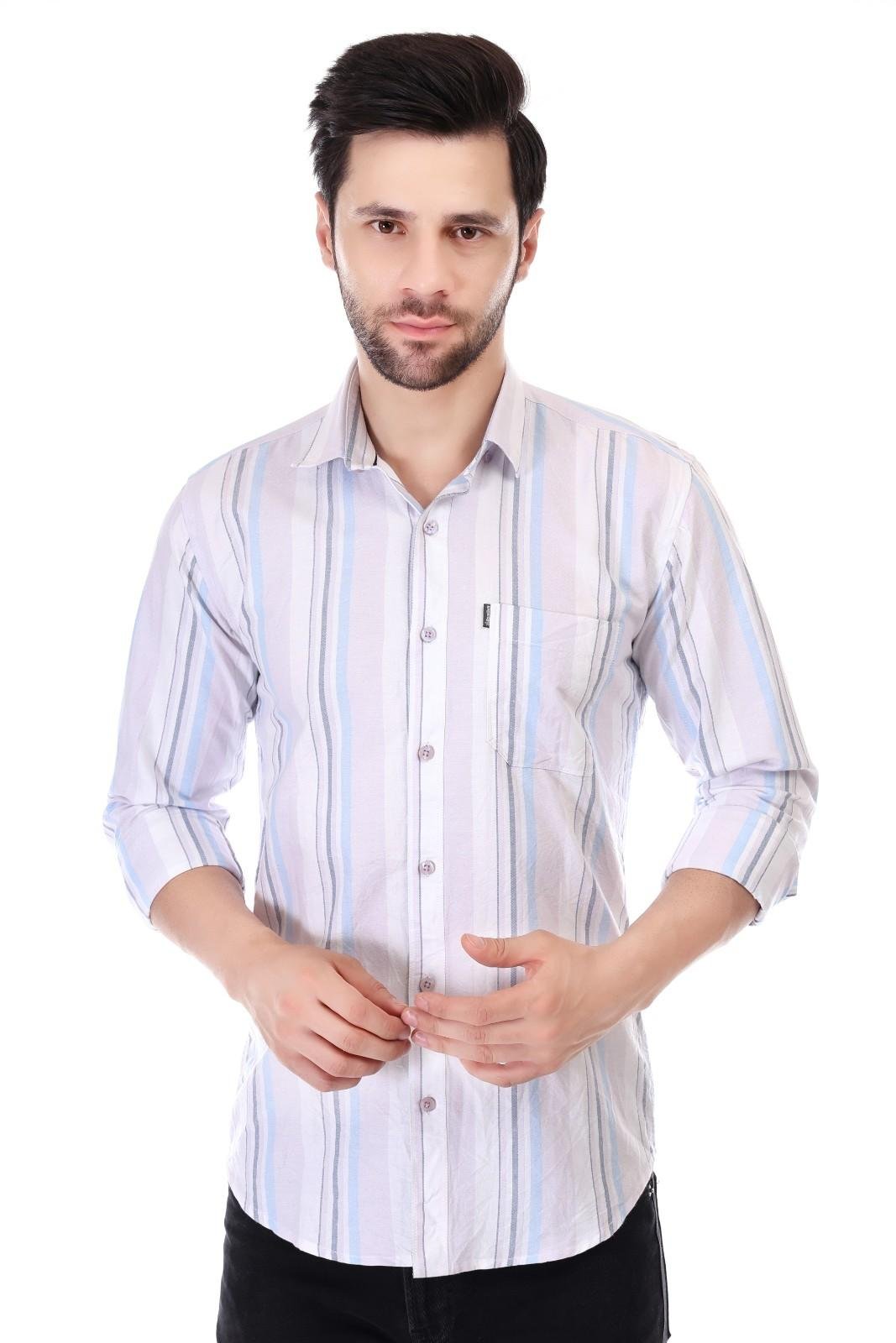 RareWeft Shirts for Men | Striped Cotton Oxford Men's Shirt