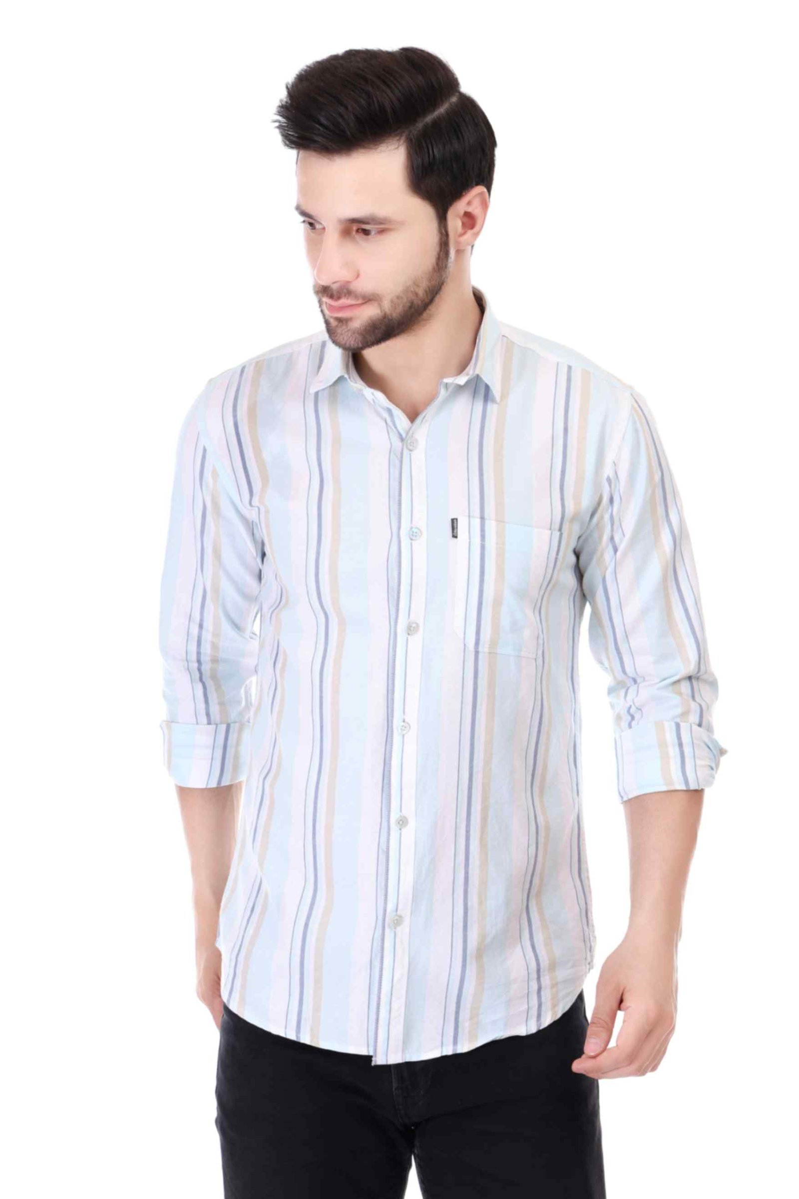 RareWeft Shirts for Men | Striped Cotton Oxford Men's Shirt