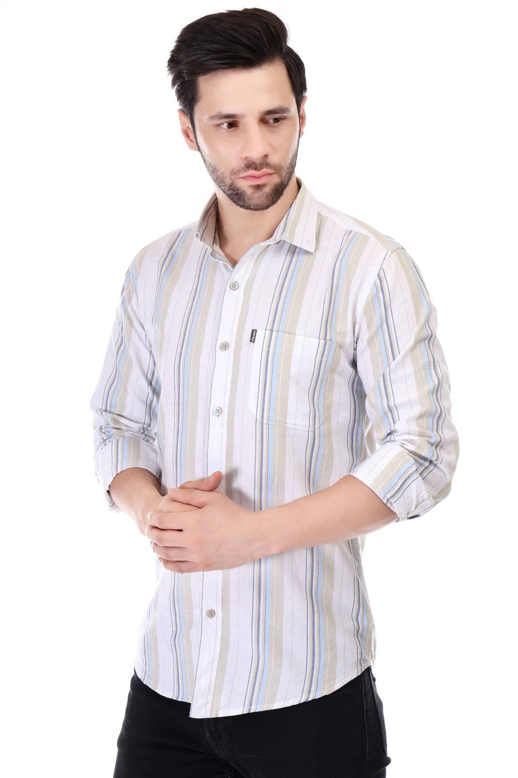 RareWeft Shirts for Men | Striped Cotton Oxford Men's Shirt